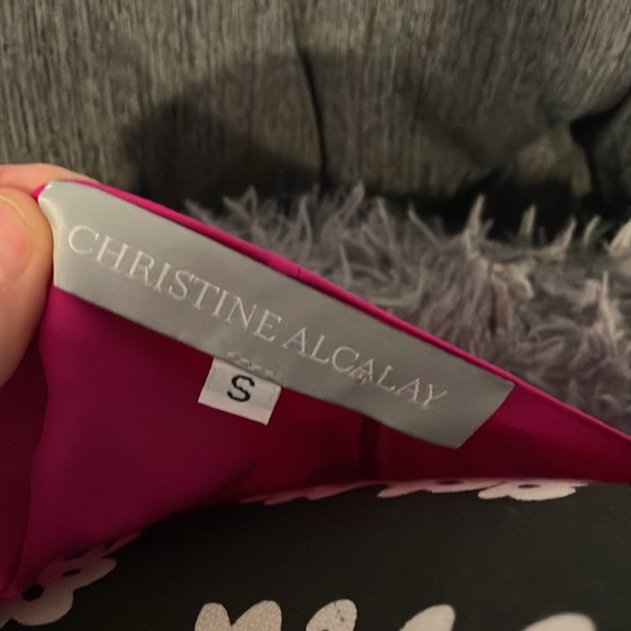 CHRISTINE ALCALAY 100%Silk Loose Fit Pink/Fuchsia Short Sleeve Blouse Size Small - Picture 6 of 8